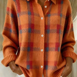 Megan | Karierte Strickjacke