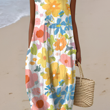 Bettina | Midikleid mit Blumenmuster Pastelll