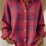 Ashley | Klassische karierte Strickjacke