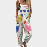 Bequeme bedruckte Latzhose