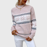 Karolina - Hellblauer Vintage-Pullover mit norwegischem Muster