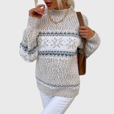 Karolina - Hellblauer Vintage-Pullover mit norwegischem Muster