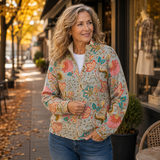 Hailey | Vintage-Strickjacke mit Blumengartenmuster