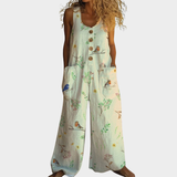 Almuth | Fließender bedruckter Jumpsuit