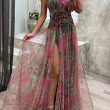 Franziska | Maxikleid plissiert mit Blumenmuster Sommerflucht