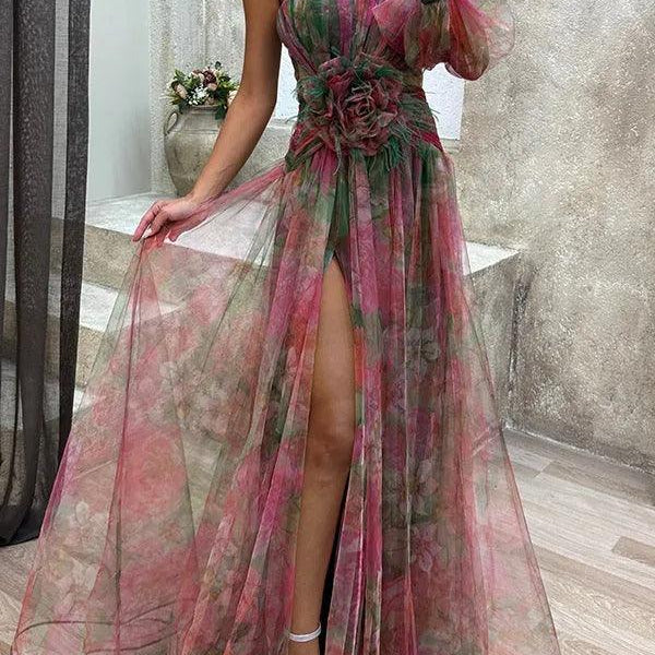 Franziska | Plissiertes Maxikleid mit Blumenmuster