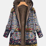 Ineke | Boho-Sherpa-Hoodie mit Blumenmuster