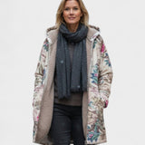 Tineke | Pastellfarbene Fleecejacke mit botanischem Muster