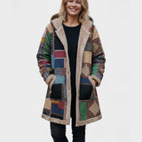 Autumn | Gemütlicher Patchwork-Kapuzenpullover in Erdtönen