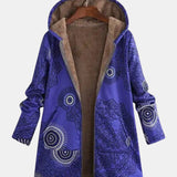 Elsbeth | Marineblauer Fleece-Hoodie mit Mandala-Muster