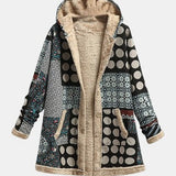 Erica | Monochrome Retro-Fleecejacke mit Punkten