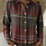 Ingrid | Klassische karierte Strickjacke