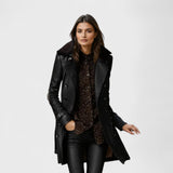 Kamila - Eleganter Leder-Mantel