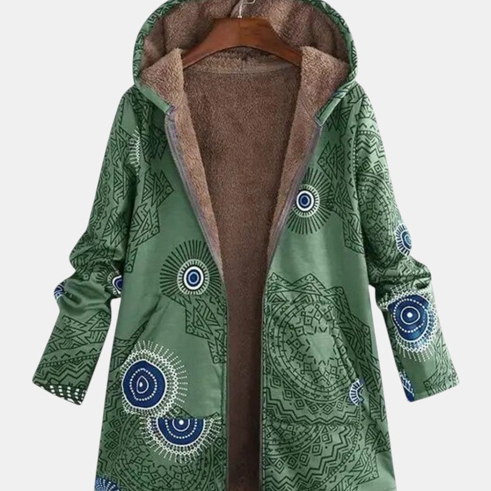 Bregje | Sherpa-Jacke mit Tribal-Muster