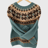 Alicja - Grüner Pullover mit norwegischem Muster