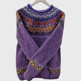 Wiktoria - Lila Pullover mit norwegischem Muster