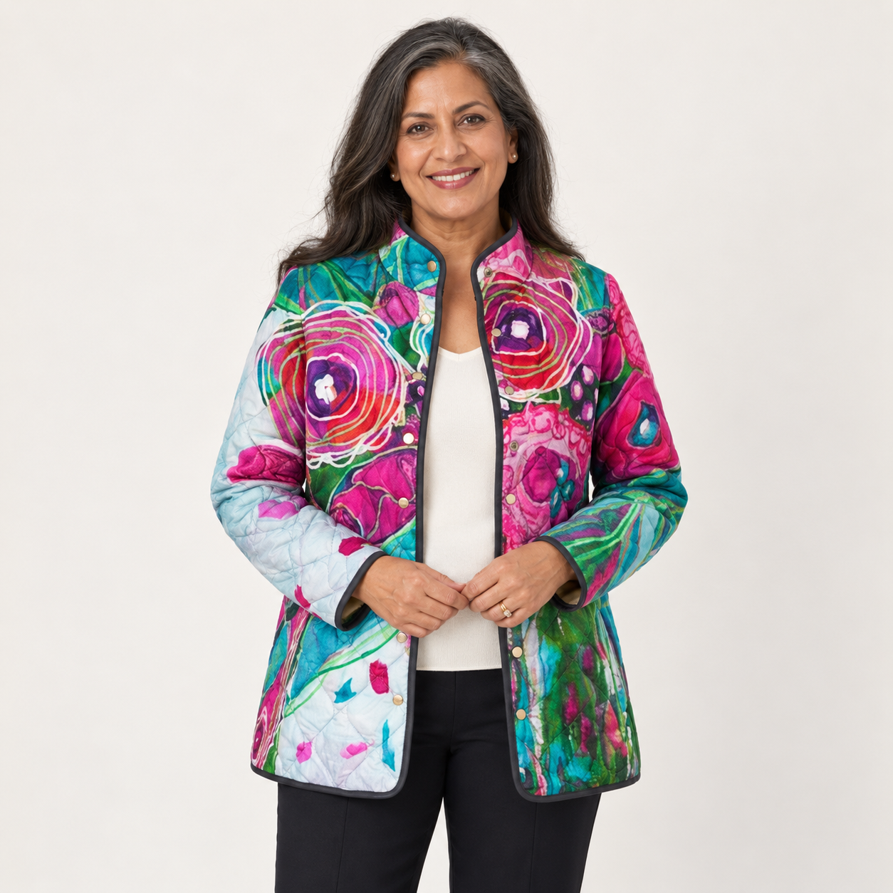 Tessa | Steppjacke mit Blumenmuster