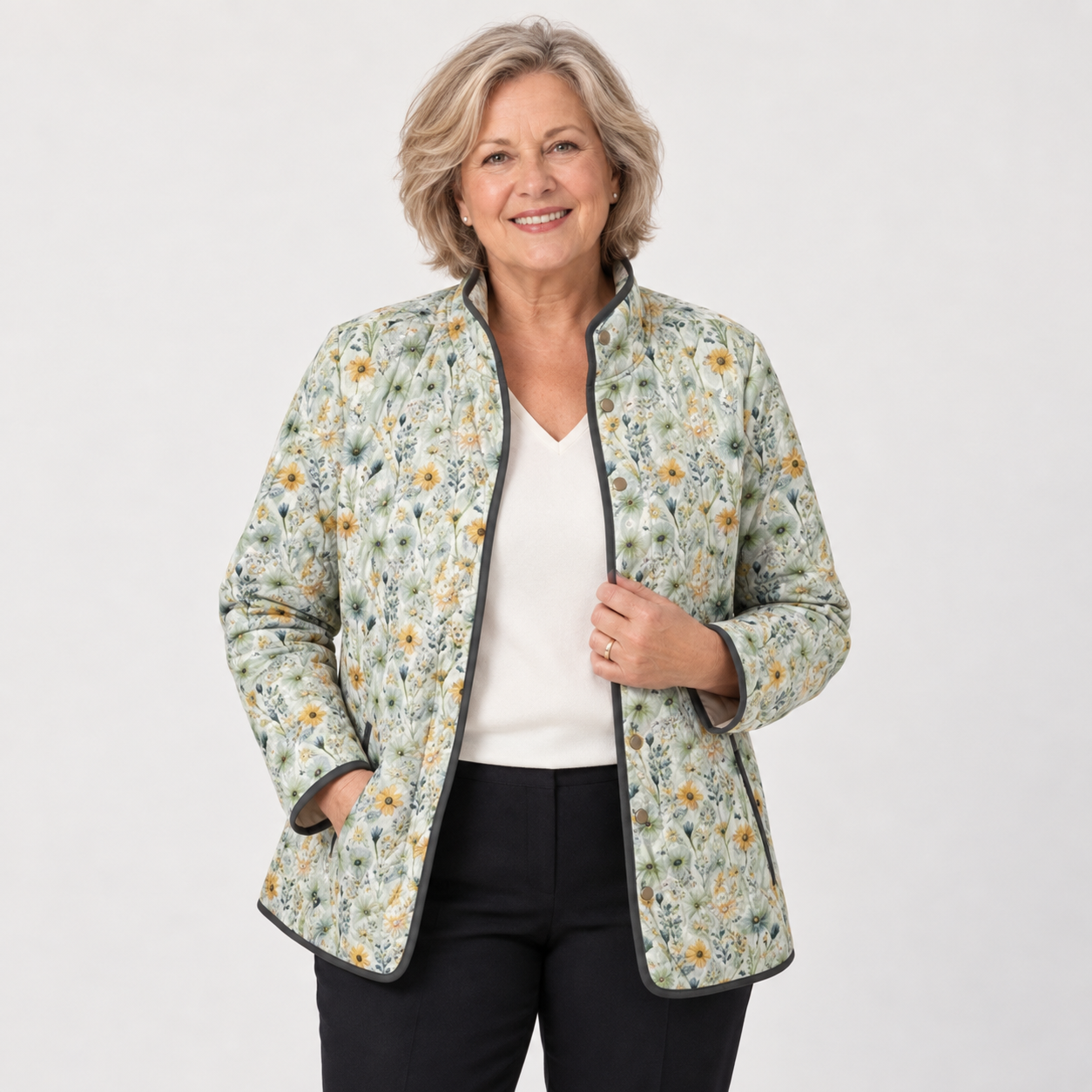 Faith | Steppjacke mit Blumenmuster