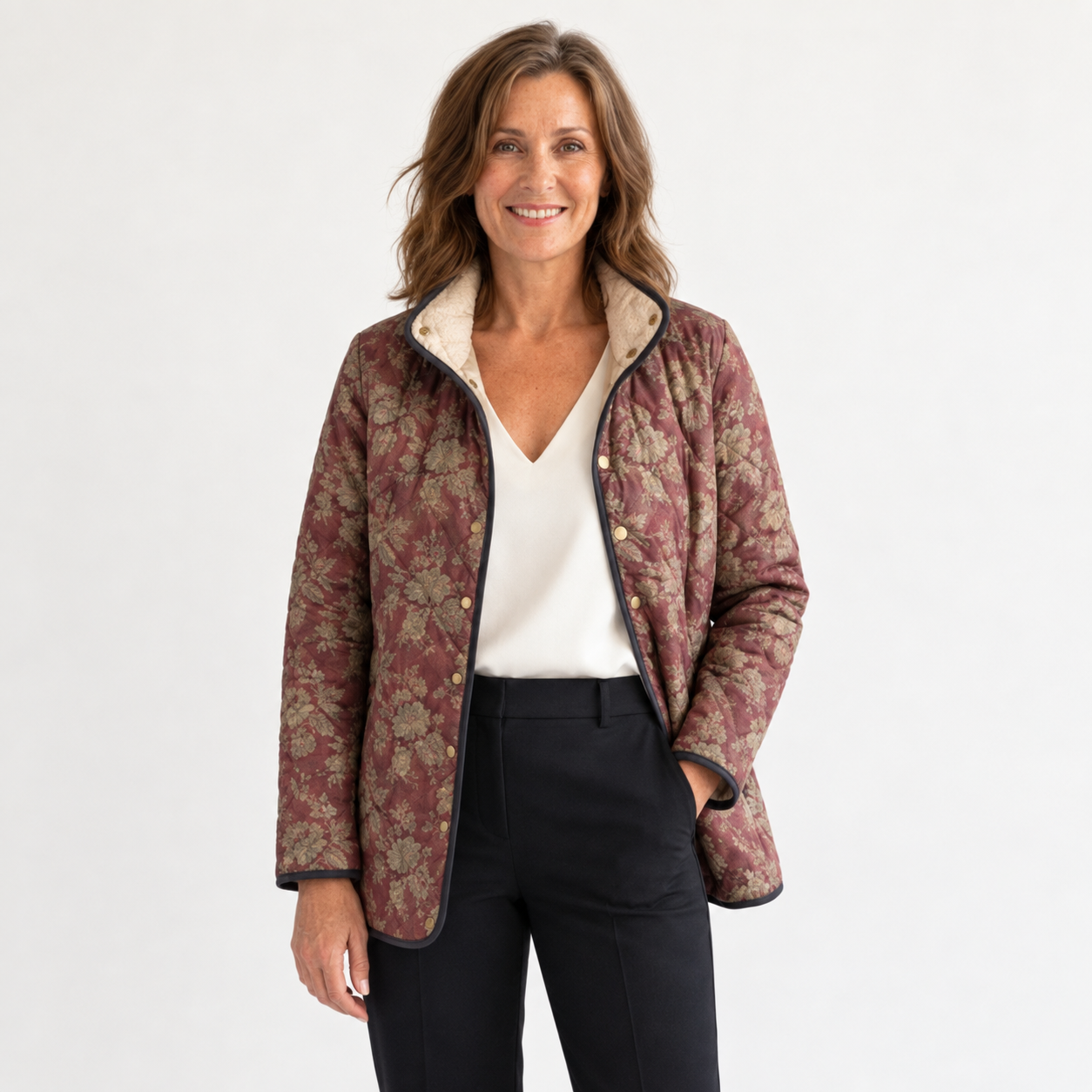 Evelyn | Retro-Jacke mit Blumenmuster