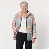 Caroline | Patchwork-Steppjacke mit Blumenmuster
