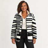 Willow | Schwarz-weisse Steppjacke mit abstraktem Muster