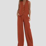 Rose | Set aus geknöpfter Weste und weiter Hose