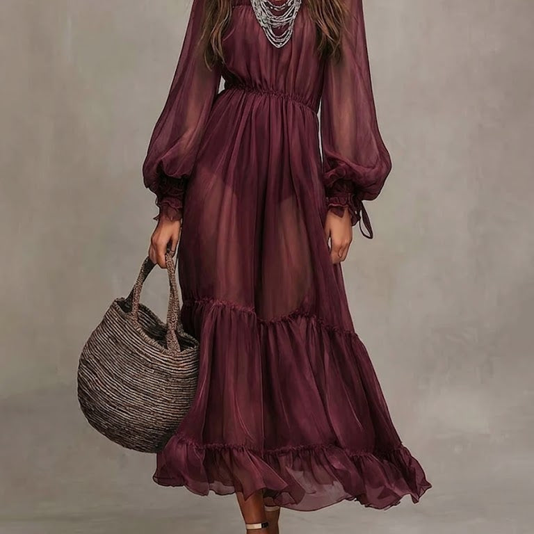 Ella | Elegantes Midikleid mit V-Ausschnitt
