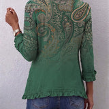 Jemara | Boho-Jacke mit Paisleymuster und Rüschen