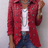 Criselle | Boho-Jacke mit Paisleymuster, Farbverlauf und Rüschen