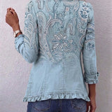 Estrella | Vintage-Jacke mit Paisleymuster und Rüschen