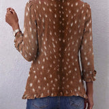 Nolinda | Boho-Jacke mit Tiermuster und Rüschen
