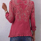 Anouk | Vintage-Jacke mit Paisleymuster und Rüschen