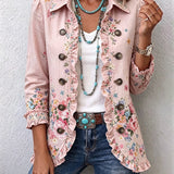 Bettany | Jacke mit Blumenmuster, Rüschen und Knopfleiste