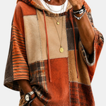 Damen-Hoodie mit kunstvollem Patchwork-Muster – Produktansicht