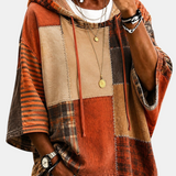 Damen-Hoodie mit kunstvollem Patchwork-Muster – Produktansicht