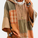Herbst-Hoodie mit künstlerischem Patchwork-Design – Produktansicht