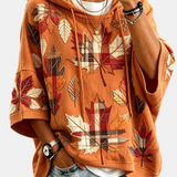 Lässiger Hoodie mit Herbstmotiven – Produktansicht