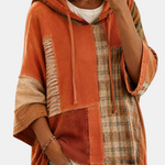Herbst-Hoodie mit kreativem Patchwork – Produktansicht