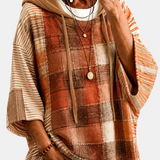 Künstlerischer Patchwork-Hoodie für den Herbst – Produktansicht