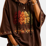 Damen-Hoodie mit herbstlichem Print – Produktansicht 3