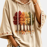 Damen-Hoodie mit herbstlichem Print – Produktansicht 2
