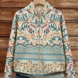 Olivia | Vintage-Strickjacke mit Blumen- und Bordürenmuster
