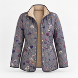 Valerie | Vintage-Steppjacke mit Blumenmuster