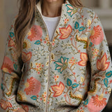 Hailey | Vintage-Strickjacke mit Blumengartenmuster